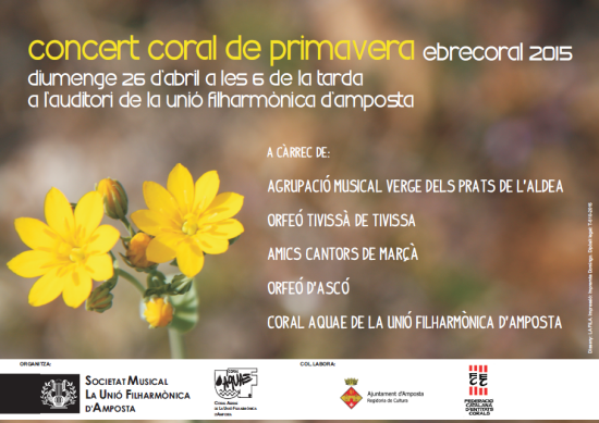 Societat Musical La Uni Filharmnica dAmposta > Arxiu de notcies > CONCERT CORAL DE PRIMAVERA. EbreCoral 2015